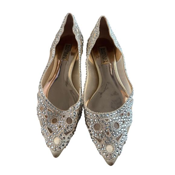 Just in 💫| Badgley Mischka Gigi Crystal Pointed-Toe Evening Flat 6.5 - Picture 3 of 7